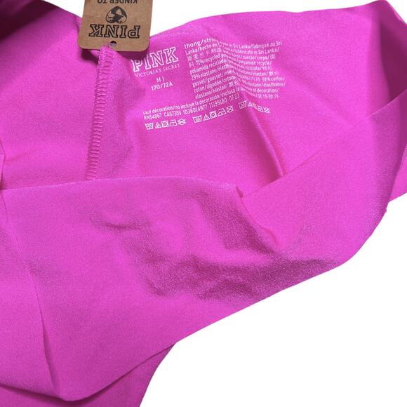 Victoria's Secret PINK No Show Seamless Thong Smile Cherries Graphic Size Medium - Picture 3 of 3
